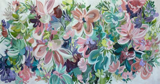 Botanical Kisses Original Wall Art - Large Abstract Art