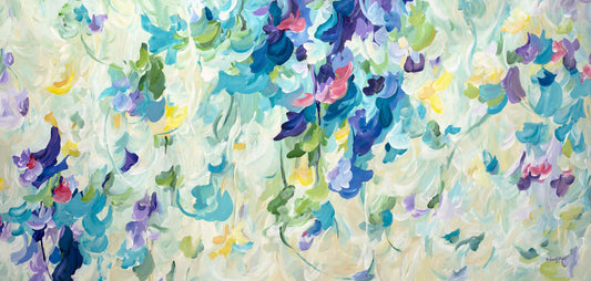 Picking Flowers Original Wall Painting - Large Abstract Art