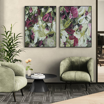 Wildflower Therapy - Diptych Original Art