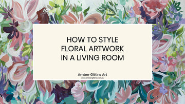 How to style floral artwork in a living room blog post title