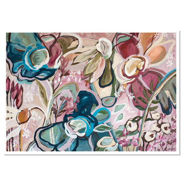 colourful bohemian style flower poster print