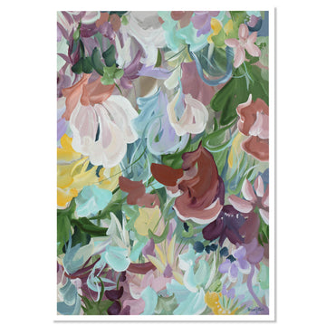 colourful floral abstract wall poster print