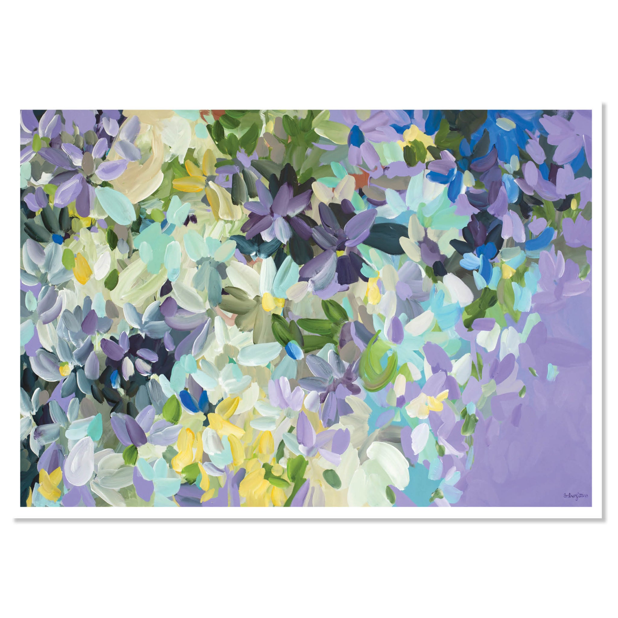 purple impressionist style flower abstract poster print