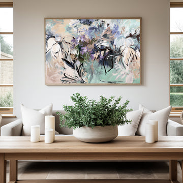Freedom Blossoms art print in modern living room interior