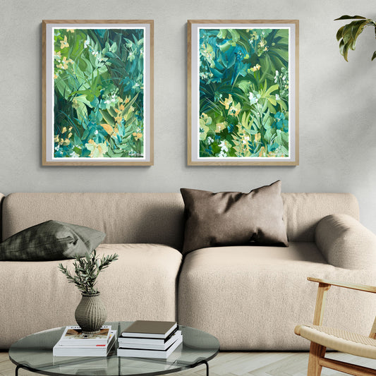 Poster Print Set of 2 - Golden Tropics 1&2