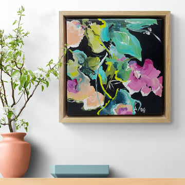 Moonlight Flowers - Framed Original Art