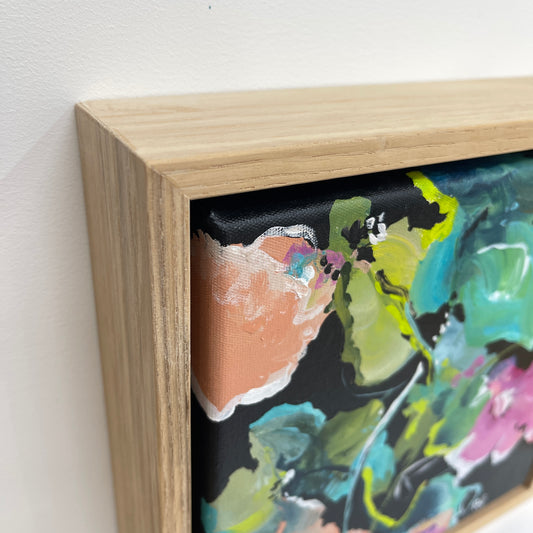 Moonlight Flowers - Framed Original Art