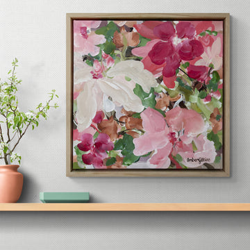Pink Bouquet - Framed Small Original Art