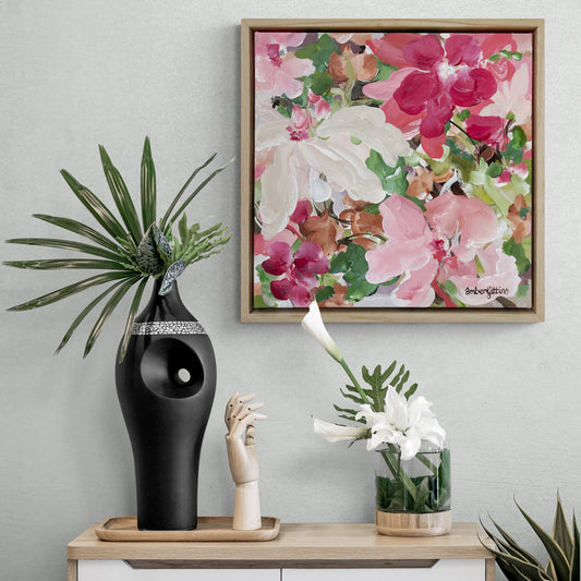 Pink Bouquet - Framed Small Original Art