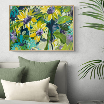 SUNFLOWERS UNDER MOONLIGHT - PRINT